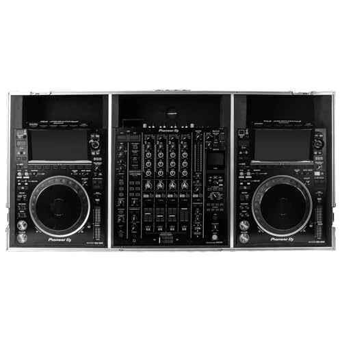 Odyssey DJ Coffin Flight Case with Wheels for Pioneer DJM-A9 / CDJ-3000 (Silver on Black)