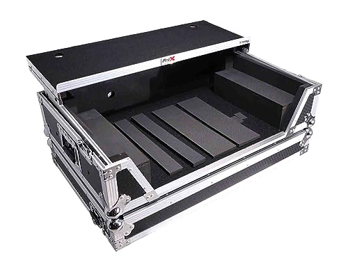 ProX Flight-Style Road Case with Laptop Shelf for DDJ-FLX10 and DDJ-GRV6 Controllers (Black / Silver)