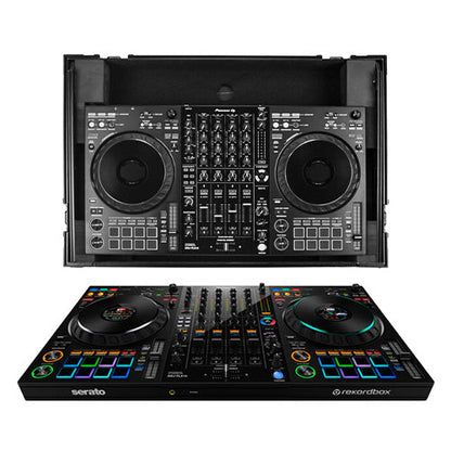 Pioneer DJ DDJ-FLX10 + Odyssey 810GSFLX10M I-Board Flight Case with Glide Style Laptop Platform and Wheels
