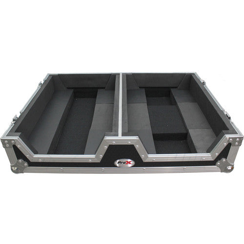 ProX Single CD Player and 12" Mixer Case with Low-Profile Wheels and Retractable Handles (Black)
