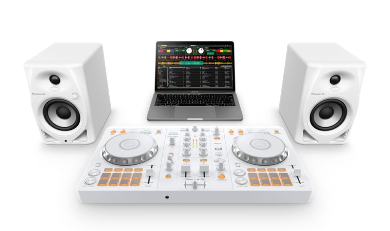 Pioneer DJ DDJ-FLX4 2-deck rekordbox and Serato DJ Controller - White, Limited Edition