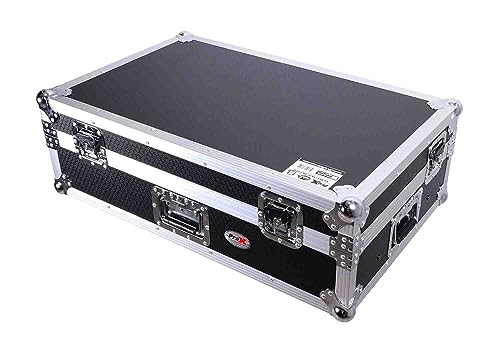 ProX Flight-Style Road Case with Laptop Shelf for DDJ-FLX10 and DDJ-GRV6 Controllers (Black / Silver)