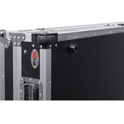 ProX DJ Coffin Flight Case for (2) 1200 Style Turntables 10-inch 12-inch Mixers with Sliding Laptop Shelf and Wheels