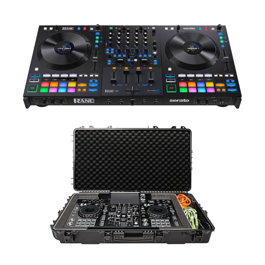 Rane Four Advanced Four-Channel Stems DJ Controller + Magma FLXGUARD DJ Controller Trolley