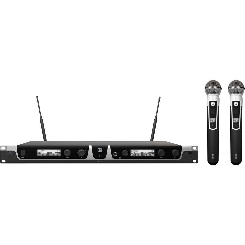 LD Systems U505 HHDF 2 - Wireless Microphone System with 2 Dynamic Handheld Microphones - 514 - 542 MHz