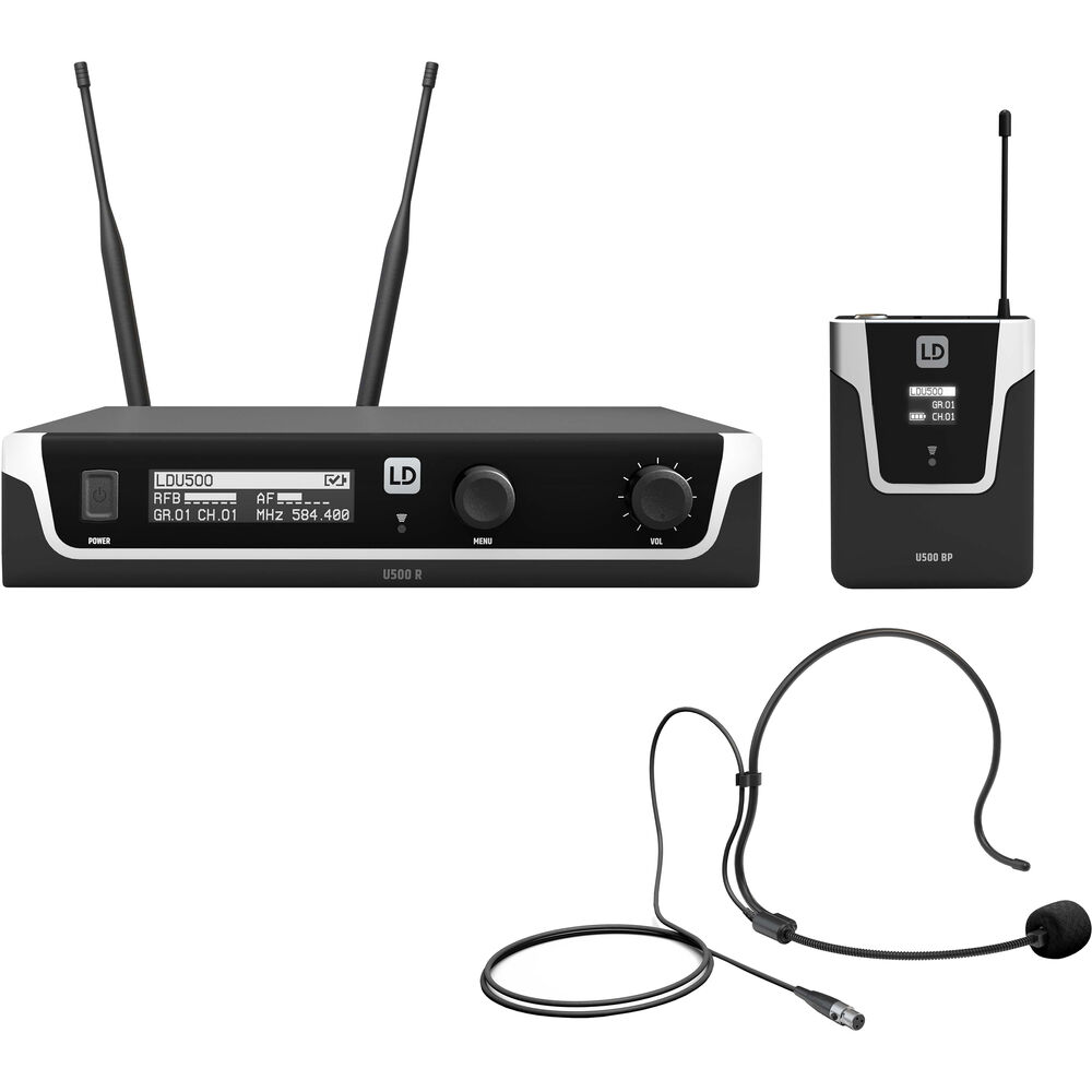 LD Systems U505 BPH - Wireless Microphone System with Bodypack and Headset - 470-490 MHz