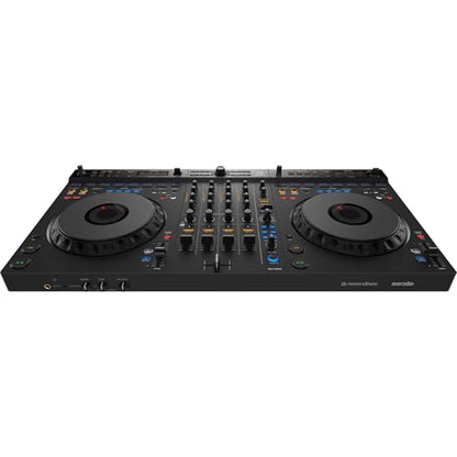 AlphaTheta DDJ-GRV6 4-channel DJ Controller with Groove Circuit and Pioneer HDJ-X5 Professional DJ Headphones (Silver)