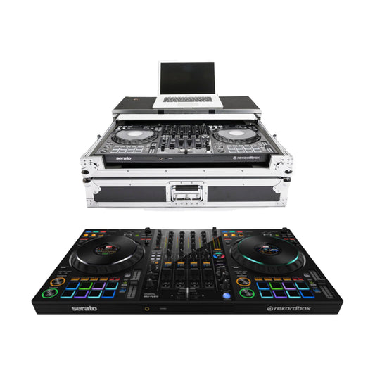 Pioneer DJ DDJ-FLX10 DJ Controller + Magma Bags DJ Controller Workstation Road Case