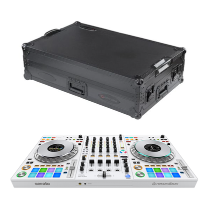 Pioneer DJ DDJ-FLX10-W - 4-channel DJ controller + Odyssey Black Label DDJ-FLX10 1U Flight Case with Glide Style Laptop Platform and Corner Wheels