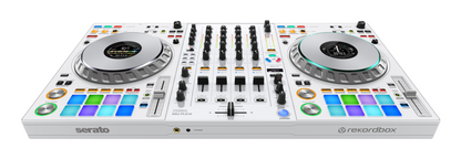 Pioneer DJ DDJ-FLX10-W - 4-channel DJ controller + Odyssey Black Label DDJ-FLX10 1U Flight Case with Glide Style Laptop Platform and Corner Wheels