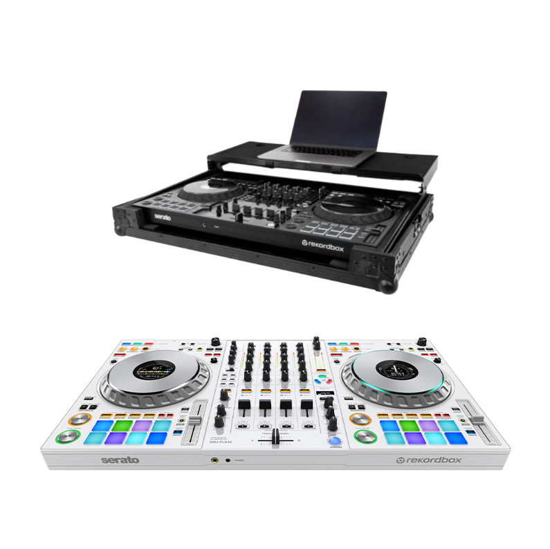 Pioneer DJ DDJ-FLX10-W 4-channel DJ controller + Headliner Flight Case with Laptop Platform