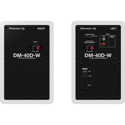 Pioneer DJ DM-40D 4" Two-Way Active Desktop Monitor System (Pair, White)