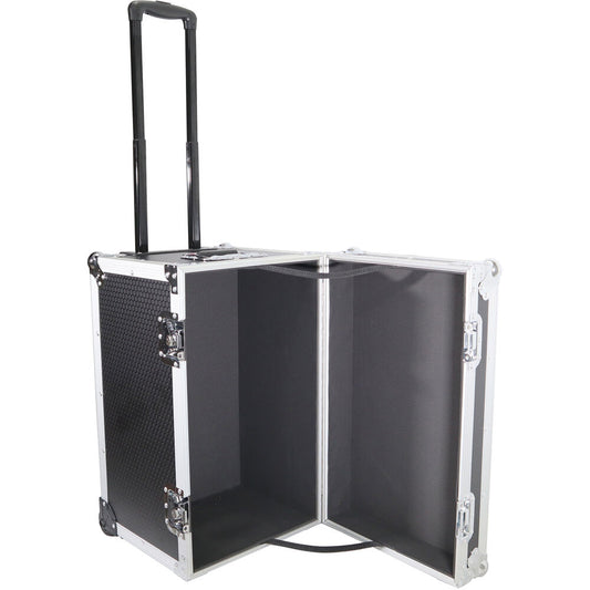 ProX Roll-Away Utility Case with Retractable Handle and Low-Profile Recessed Wheels (Black)
