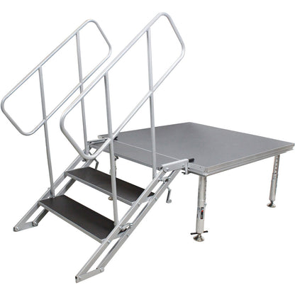 ProX StageQ 3-Step Foldable Stairs with Handrail (18 to 28")