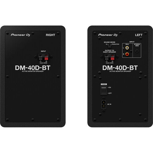 Pioneer DJ DM-40D-BT 4" Two-Way Active Desktop Monitor System with Bluetooth (Pair, Black)