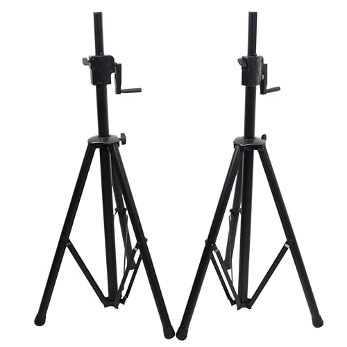 Prox T-SS21CX2 PKG 6' Ft Twin Pack Professional Telescoping Crank Up Speaker Stand Set with Carrying Bag Black Finish