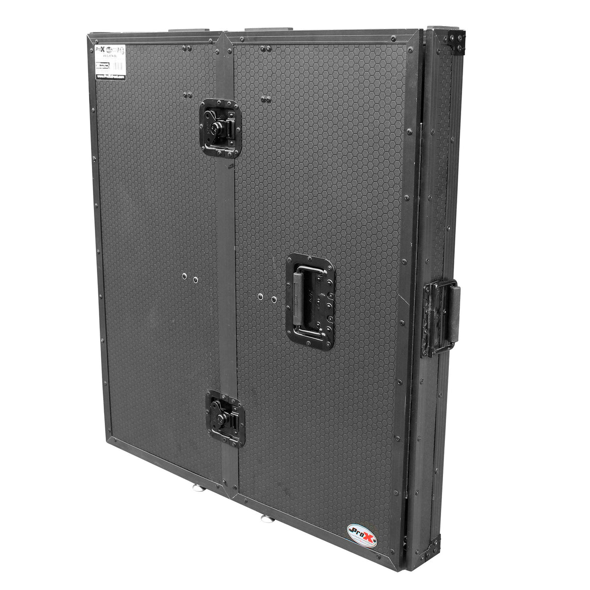 ProX Transformer Series Fold-Away DJ Performance Desk Facade with Wheels (Black/Black)