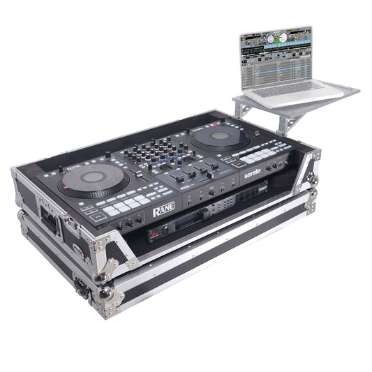 ProX XS-RANEFOURW ATA Flight Style Road Case for RANE Four DJ Controller with 1U Rack Space and Wheels (Open Box)