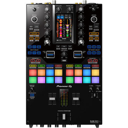 Pioneer DJ DJM-S11 Professional 2-Channel Battle Mixer for Serato DJ Pro (Black) + Decksaver Dust Cover
