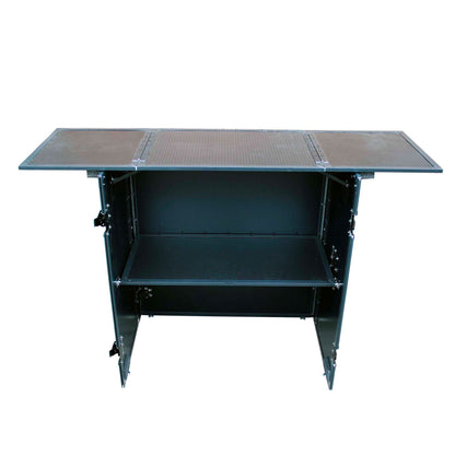 ProX Transformer Series Fold-Away DJ Performance Desk Facade with Wheels (Black/Black) (Open Box)