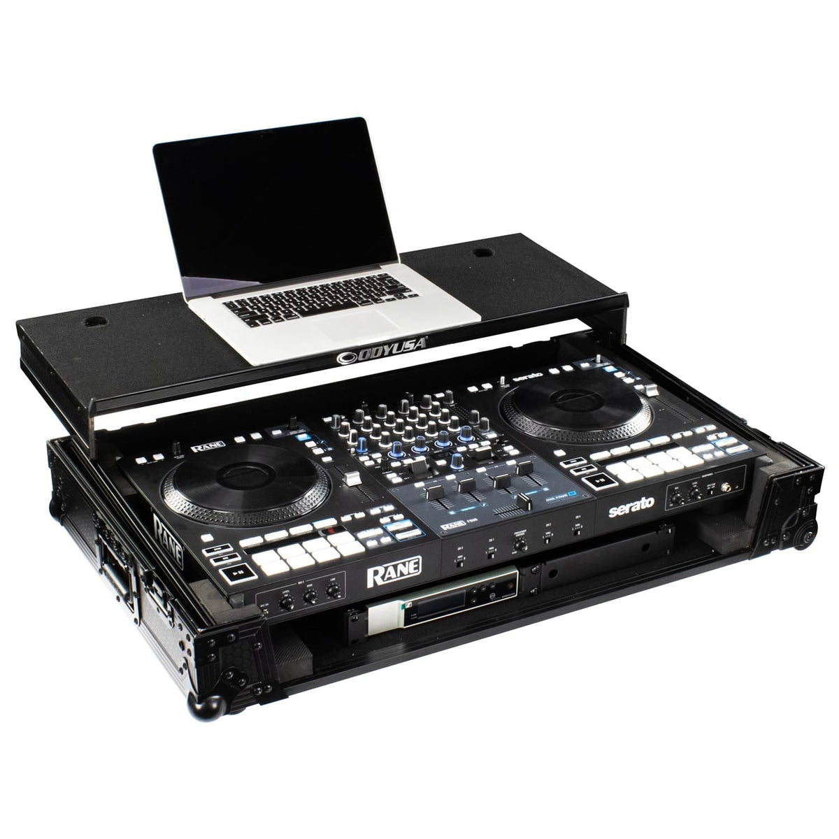 RANE FOUR I-Board Flight Case with Glide Style Laptop Platform and Wheels