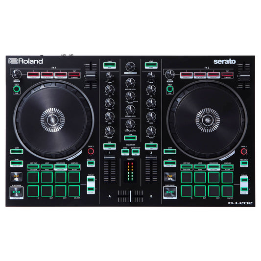 Roland DJ-202 2-Channel, 4-Deck DJ Controller & Full version of Serato DJ (Open Box)