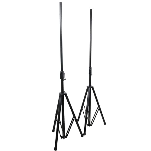 Prox T-SS21CX2 PKG 6' Ft Twin Pack Professional Telescoping Crank Up Speaker Stand Set with Carrying Bag Black Finish