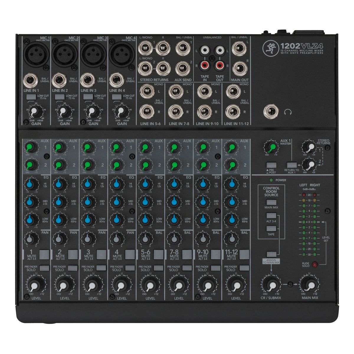 Mackie VLZ4 Series, 12-channel Mixer with Ultra-wide 60dB gain range and Onyx Mic Preamps 1202VLZ4 (Open Box)
